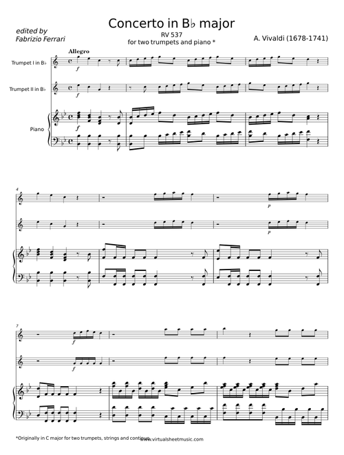 Concerto for 2 Trumpets in C major, RV 537 - Antonio Vivaldi
