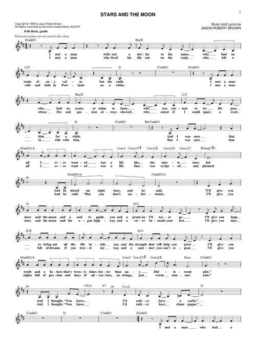 Stars And The Moon (from Songs for a New World) - Jason Robert Brown (Lead Sheet - Fake Book)
