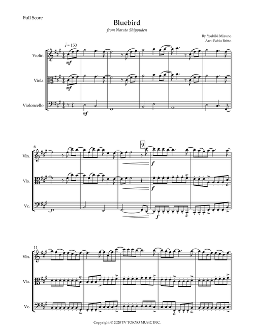 Ikimono Gakari's Blue Bird (Arr. Fabio Britto) - Yoshiki Mizuno (String Ensemble)