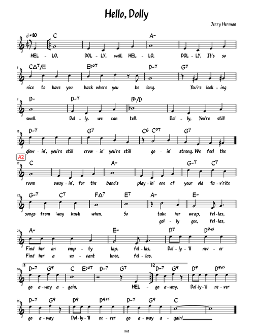 Hello, Dolly! (Lead sheet with lyrics )