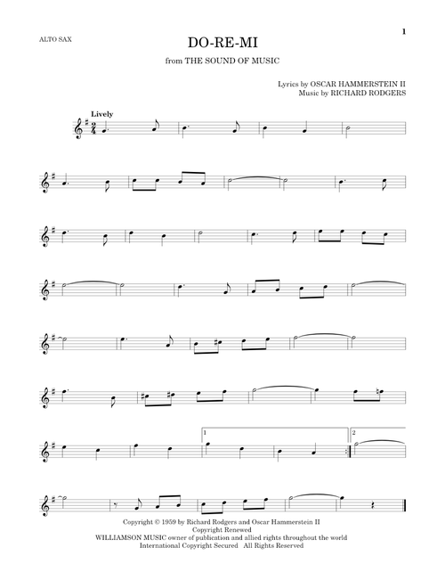 Do-Re-Mi (from The Sound of Music) - Rodgers & Hammerstein (Alto Sax Solo)