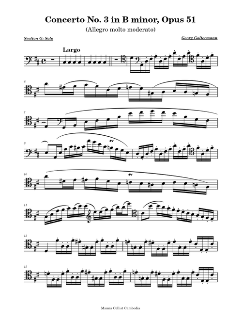 Cello Concerto No.3 in B Minor Op.51 – Georg Goltermann (11. Section G l Solo  - Largo)