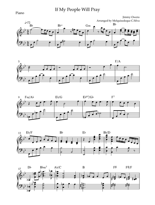 If My People Will Pray (Arr. Melquisedeque C.Silva) - Jimmy Owens (Piano Solo)