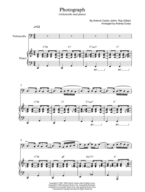 Photograph (Arr. Andrea Costa) - Astrud Gilberto (Small Ensemble)