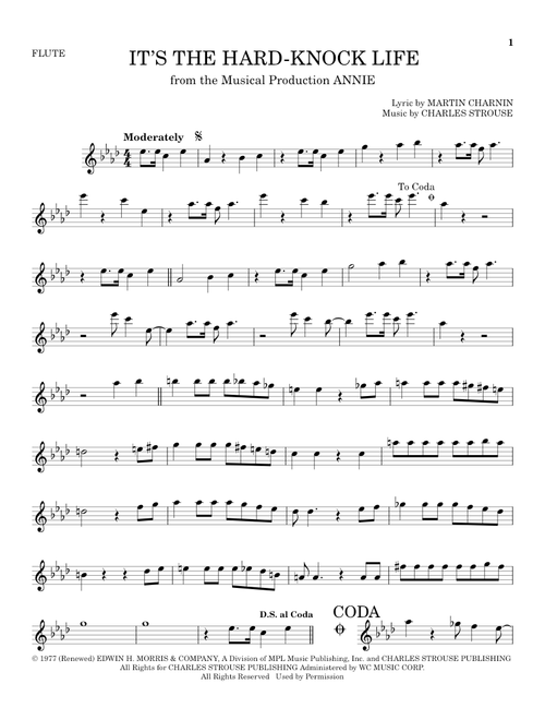 It's The Hard-Knock Life (from Annie) - Charles Strouse, Martin Charnin (Flute Solo)