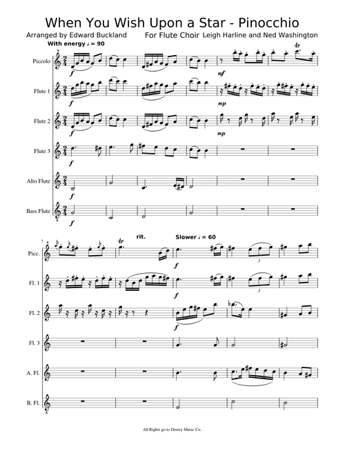 Pinocchio | When You Wish Upon a Star | Flute Choir