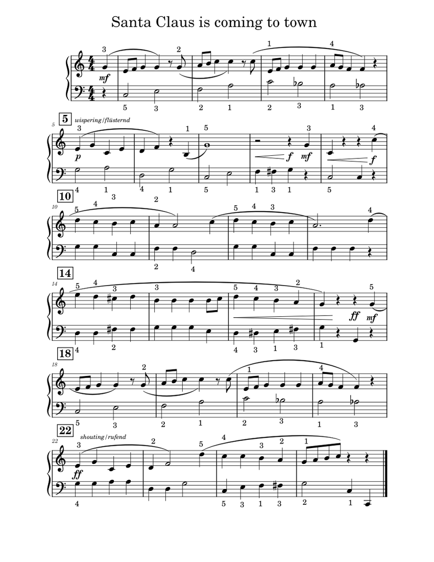 Santa claus is coming to town – John Frederick Coots Sheet music for Piano (Solo) | Musescore.com
