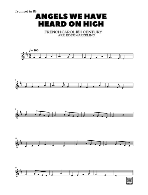 Angels We Have Heard On High to Trumpet Beginners (Arr. Eder Marcelino) - Christmas Song and Carol (Trumpet Solo)