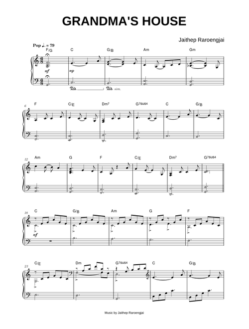 Grandma's House - Jaithep Raroengjai (Piano)