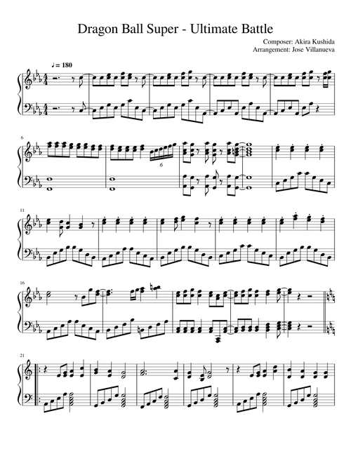 Dragon Ball Super - Ultimate Battle Piano Arrangement