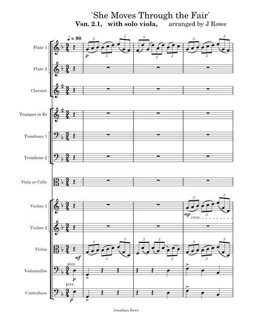 She Moves Through the Fair, Vsn. 2.1, with solo viola