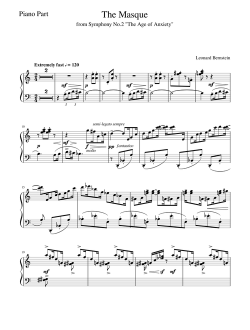 Bernstein Age of Anxiety Piano Only