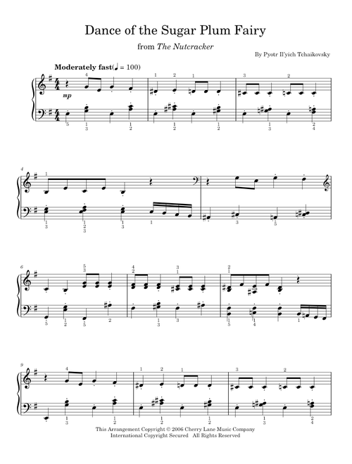 Dance Of The Sugar Plum Fairy - Pyotr Il'yich Tchaikovsky (Easy Piano)