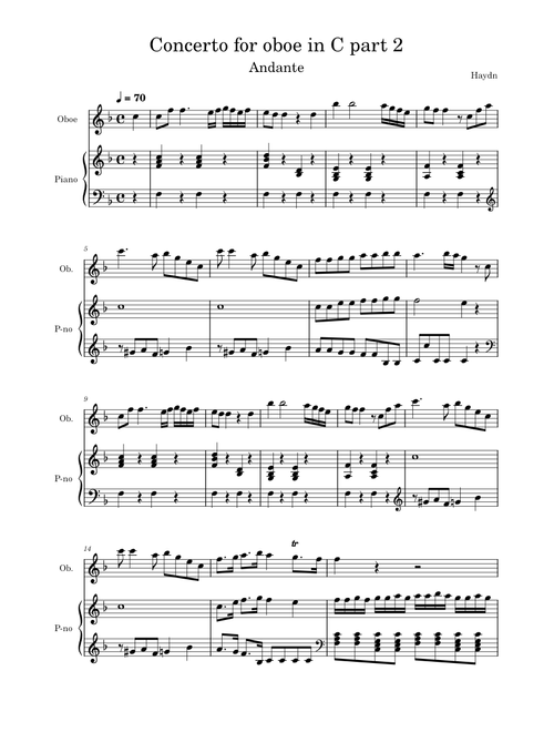 Oboe Concerto in C major, part 2 Andante – Joseph Haydn