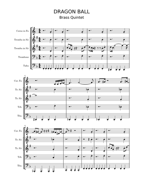 Dragon ball z intro theme - rock the dragon – Misc Cartoons Dragon Ball Brass Quintet