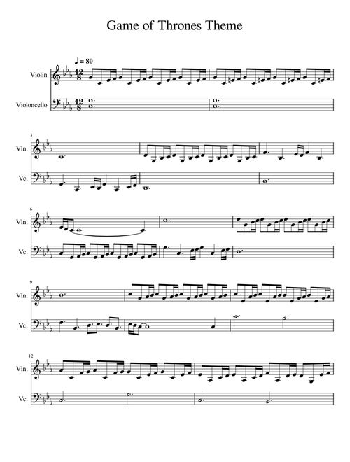 Game of Thrones Cello and Violin Duet
