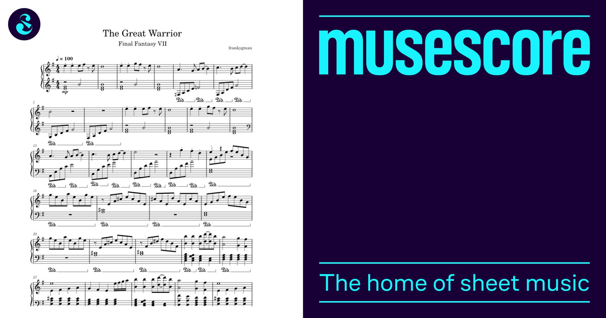 Final Fantasy VII - The Great Warrior Sheet Music for Piano (Solo