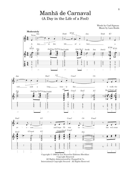 A Day In The Life Of A Fool (Manha De Carnaval) - Carl Sigman, Robert B Yelin (Solo Guitar)