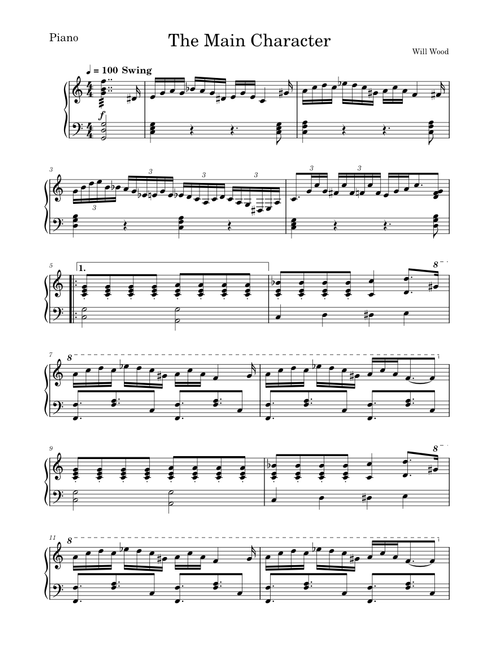 The Main Character – Will Wood and the Tapeworms The Main Character – Will Wood (Piano)