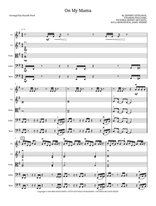 On My Mama (Arr. Krystle Ford) - Victoria Monet (Orchestra)