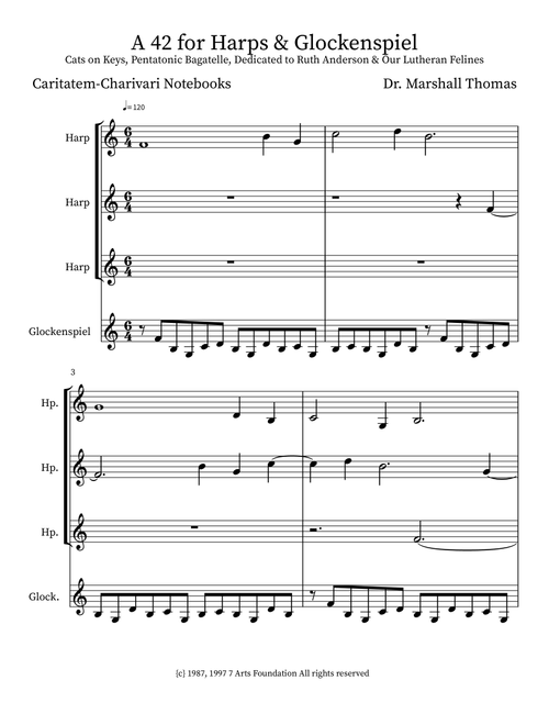A 42 for Harps & Glockenspiel - Celebrity Chamber Players (Small Ensemble)