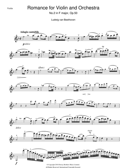 Romance For Violin And Orchestra, No.2 In F Major, Op.50 - Ludwig Van Beethoven (Violin Solo)