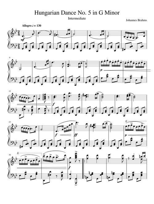 Hungarian Dance No 5 in G Minor