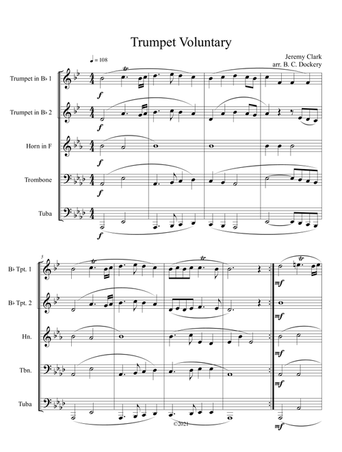 Trumpet Voluntary for Brass Quintet (Arr. B. C. Dockery) - Jeremy Clark (Brass Ensemble)