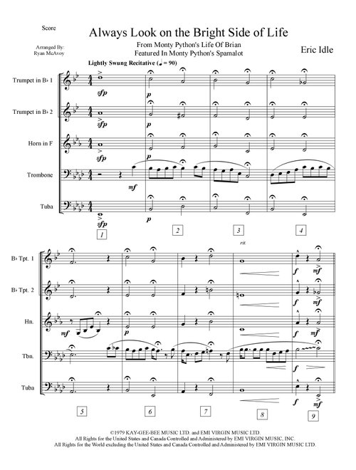 Always Look On The Bright Side Of Life (Arr. Ryan McAvoy) - Monty Python (Brass Ensemble)