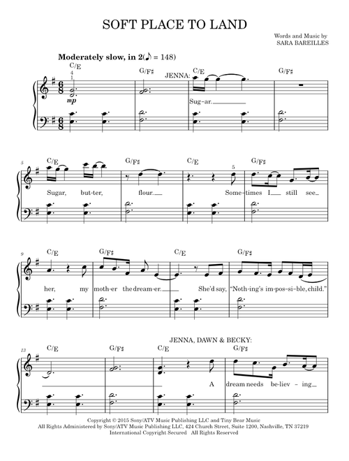 Soft place to land - Sara Bareilles (Easy Piano)