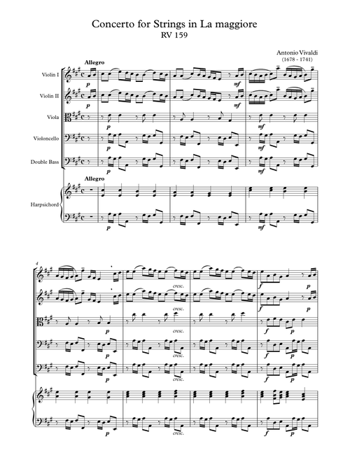 Concerto for Strings in La maggiore RV 159 - Antonio Vivaldi (Orchestra)
