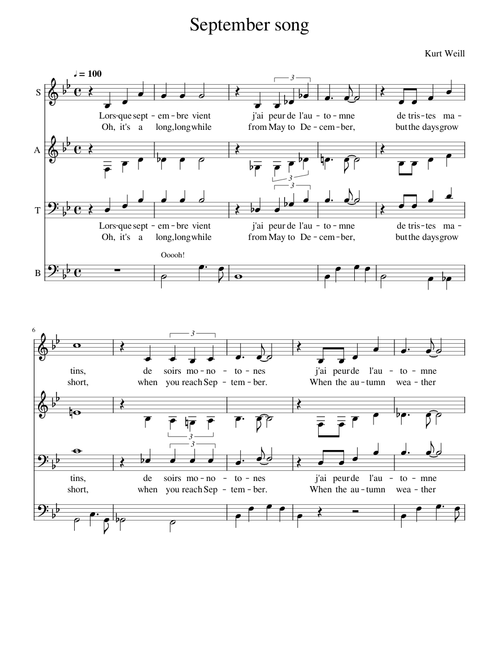 September song - Kurt Weil