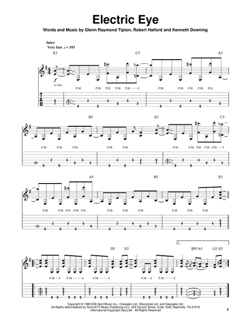 Electric Eye - Judas Priest (Guitar Tab Play-Along)