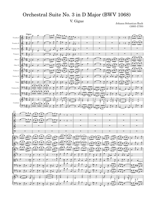 Orchestral Suite No. 3 in D Major (BWV 1068): V. Gigue