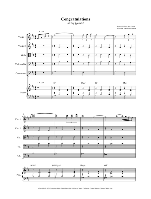 Congratulations (Arr. Wesley S. SIlva) - Aja Grant, Bilal Oliver, Malcolm James Mccormick (String Ensemble)