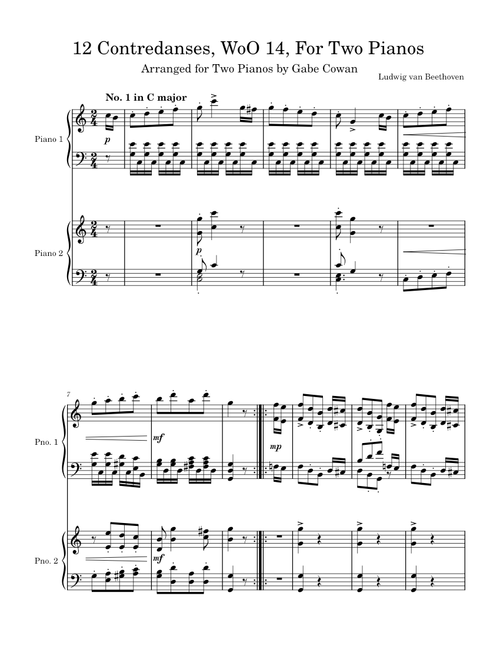 12 Contredanses, WoO 14 – Ludwig Van Beethoven