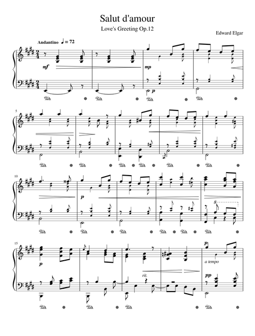 Salut d'amour Edward Elgar "Love's Greeting"