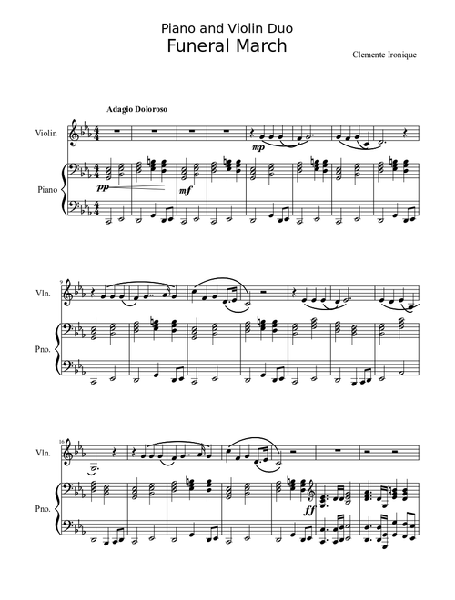 Funeral March for Violin and Piano