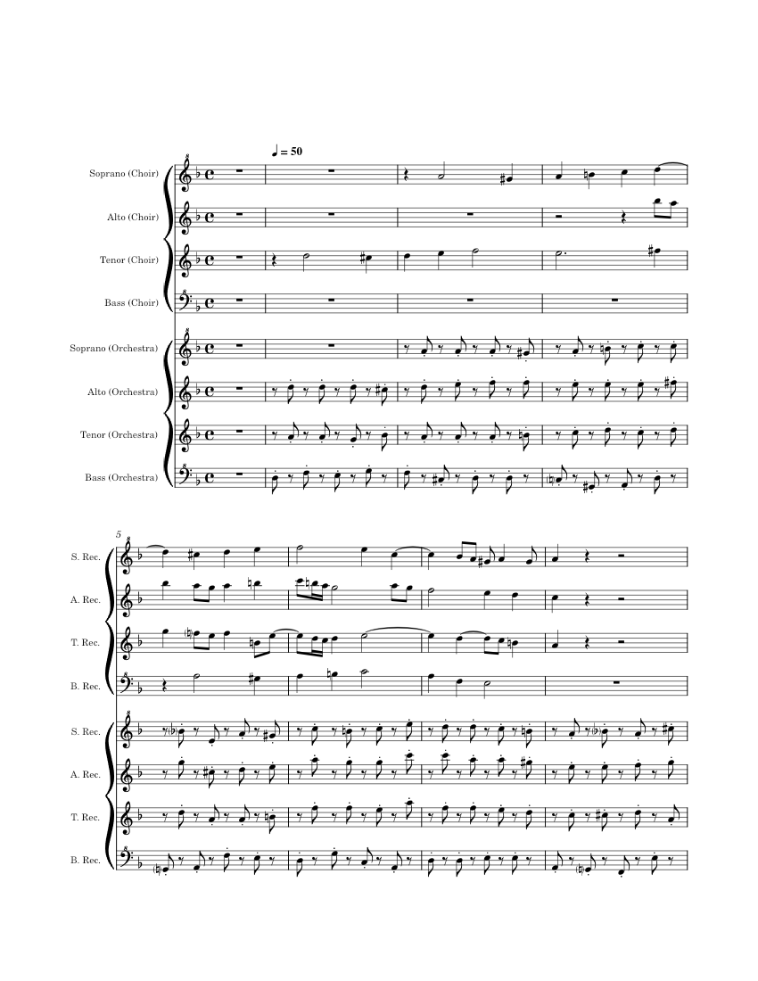Mozart Requiem K. 626 Introitus Sheet music for Recorder (Woodwind Ensemble)