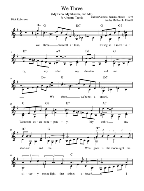 We Three (My Echo,  My Shadow, and Me) – solo guitar