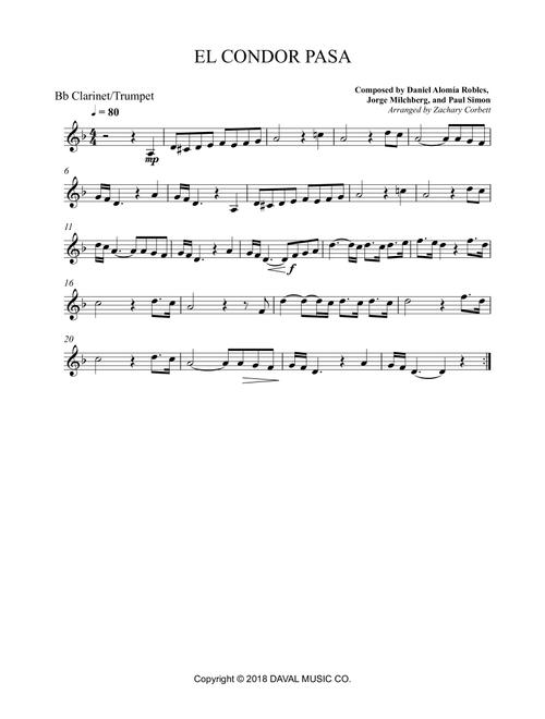 El Condor Pasa (Arr. Zachary Corbett) - D. Kacher (Trumpet Solo)