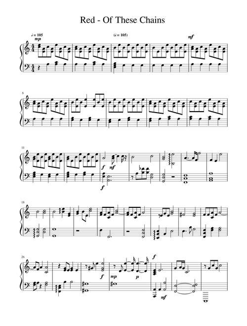 RED - Of These Chains   (Piano)