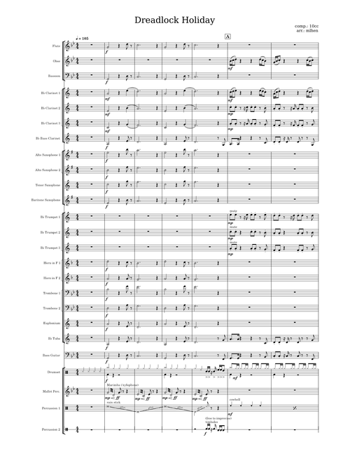 Dreadlock Holiday for Wind Orchestra