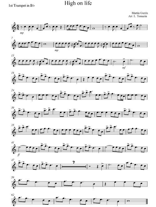 Martin Garrix - High on life for brass quintet (Arr. Luka Tomazin) (Brass Ensemble)