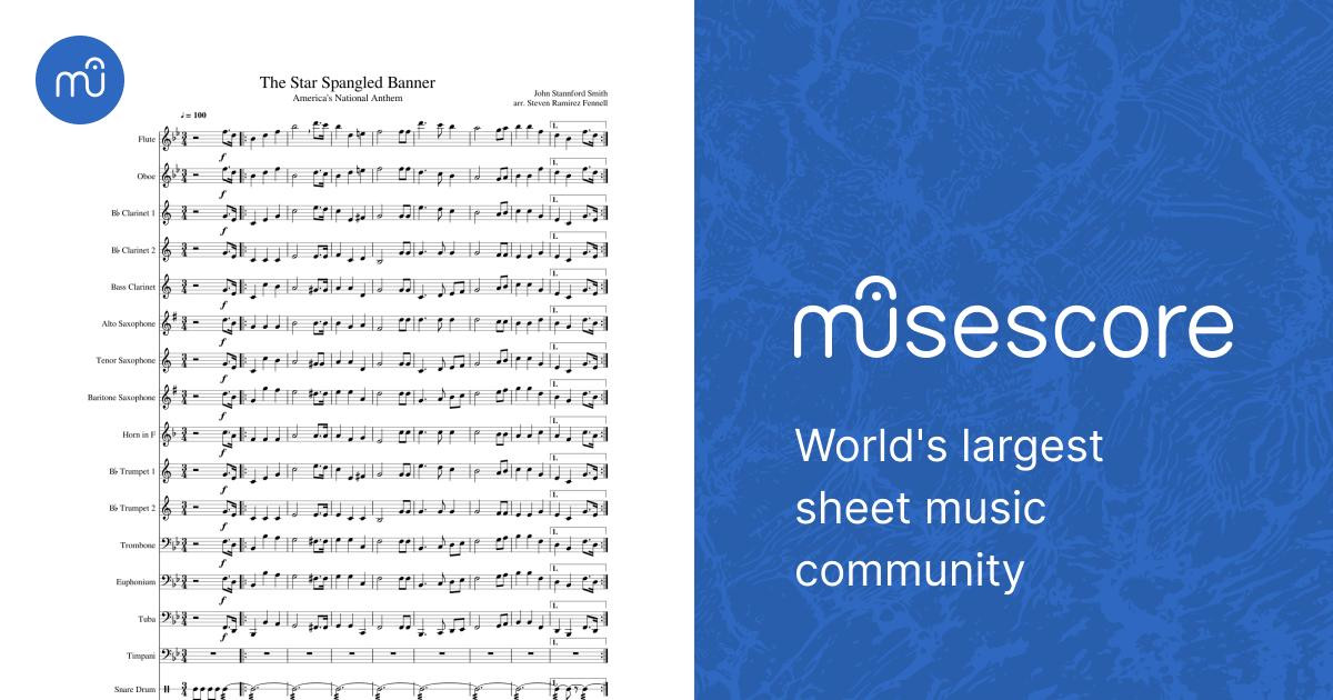 The Star Spangled Banner For Band Sheet Music for Trombone, Euphonium ...