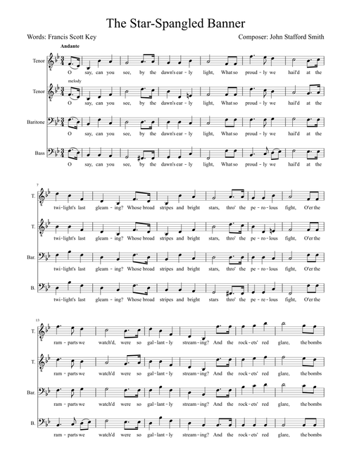 The Star-Spangled Banner - Male A Cappella