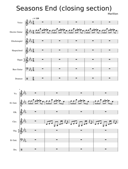 Seasons End (closing section) Orig Key