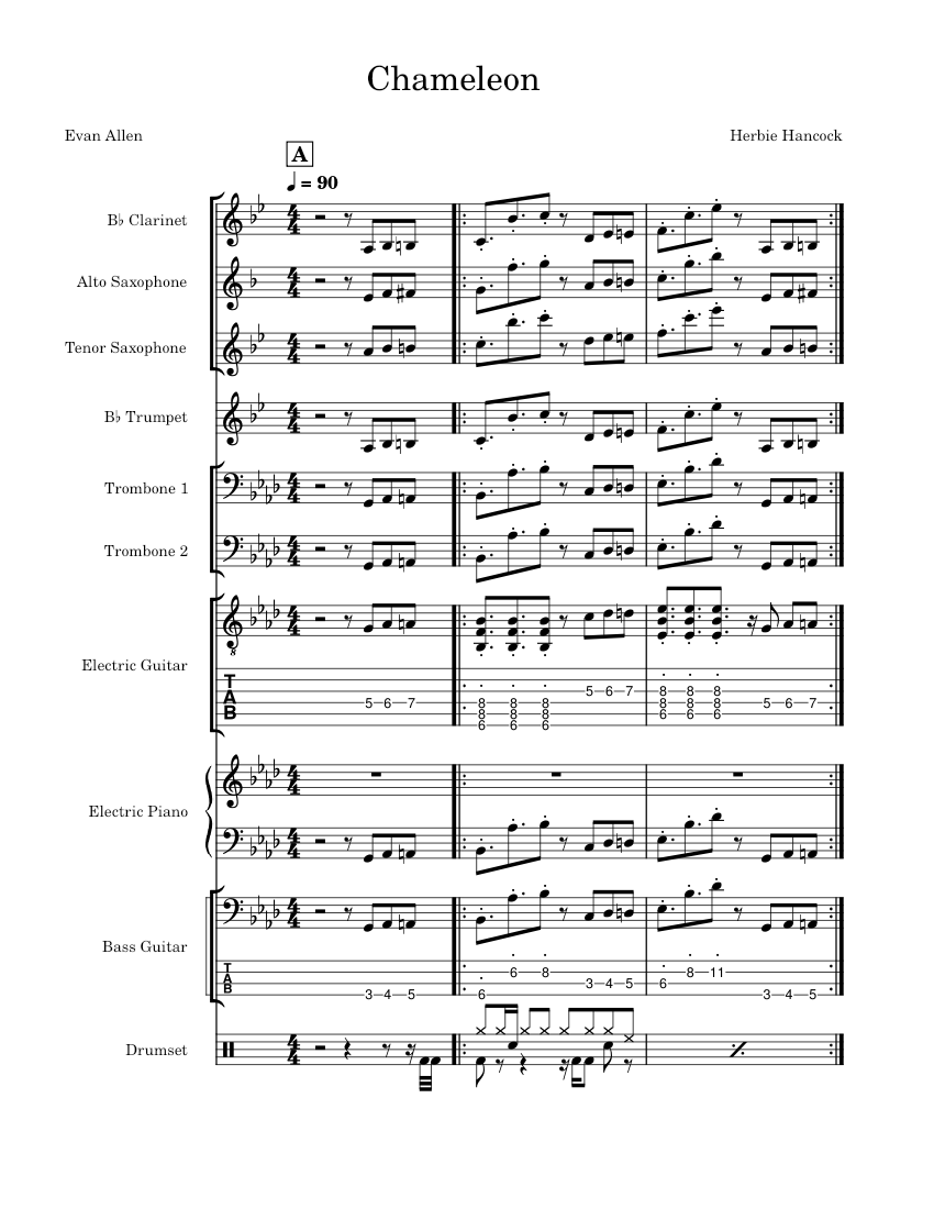 Chameleon – Herbie Hancock Chameleon Sheet music for Piano, Trombone