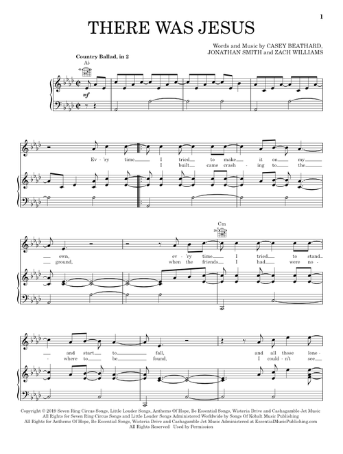 There Was Jesus (feat. Dolly Parton) - Zach Williams (Piano-Vocal-Guitar)