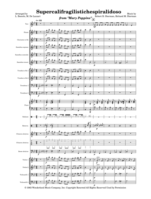 Supercalifragilisticexpialidocious (Arr. Luca Boscolo, Marco De Lazzari) - Richard M Sherman, Robert B Sherman (Full Orchestra)